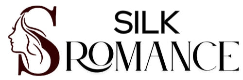 Logo of 'Silk Romance' with a stylized woman's face and text on a white background