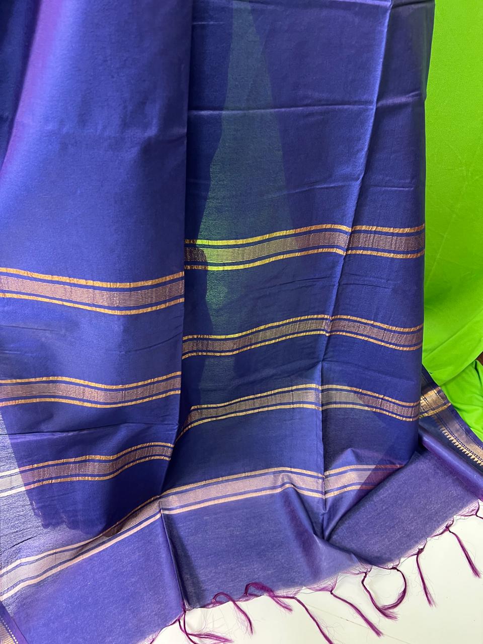 Purple - Moonga Silk Saree