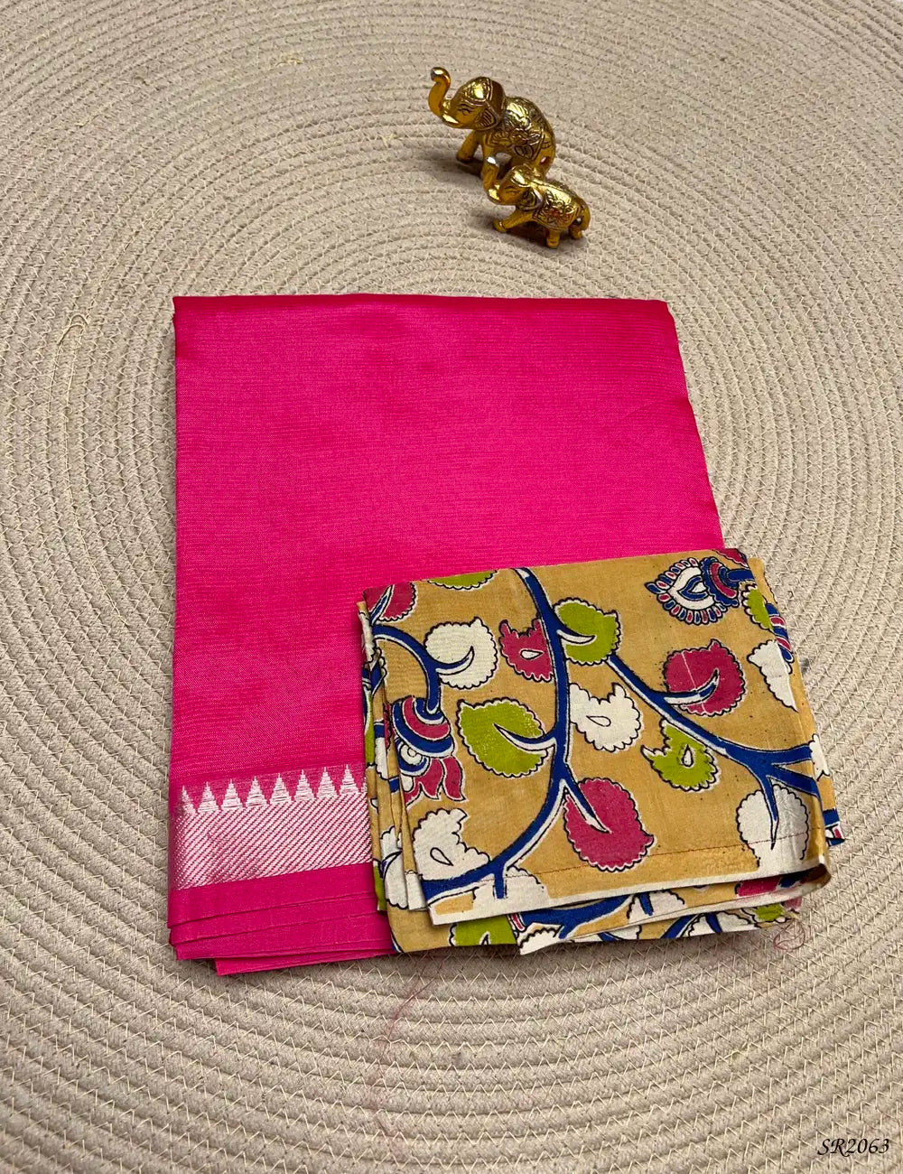 Baby Pink - Mangalagiri Silk Cotton Front View