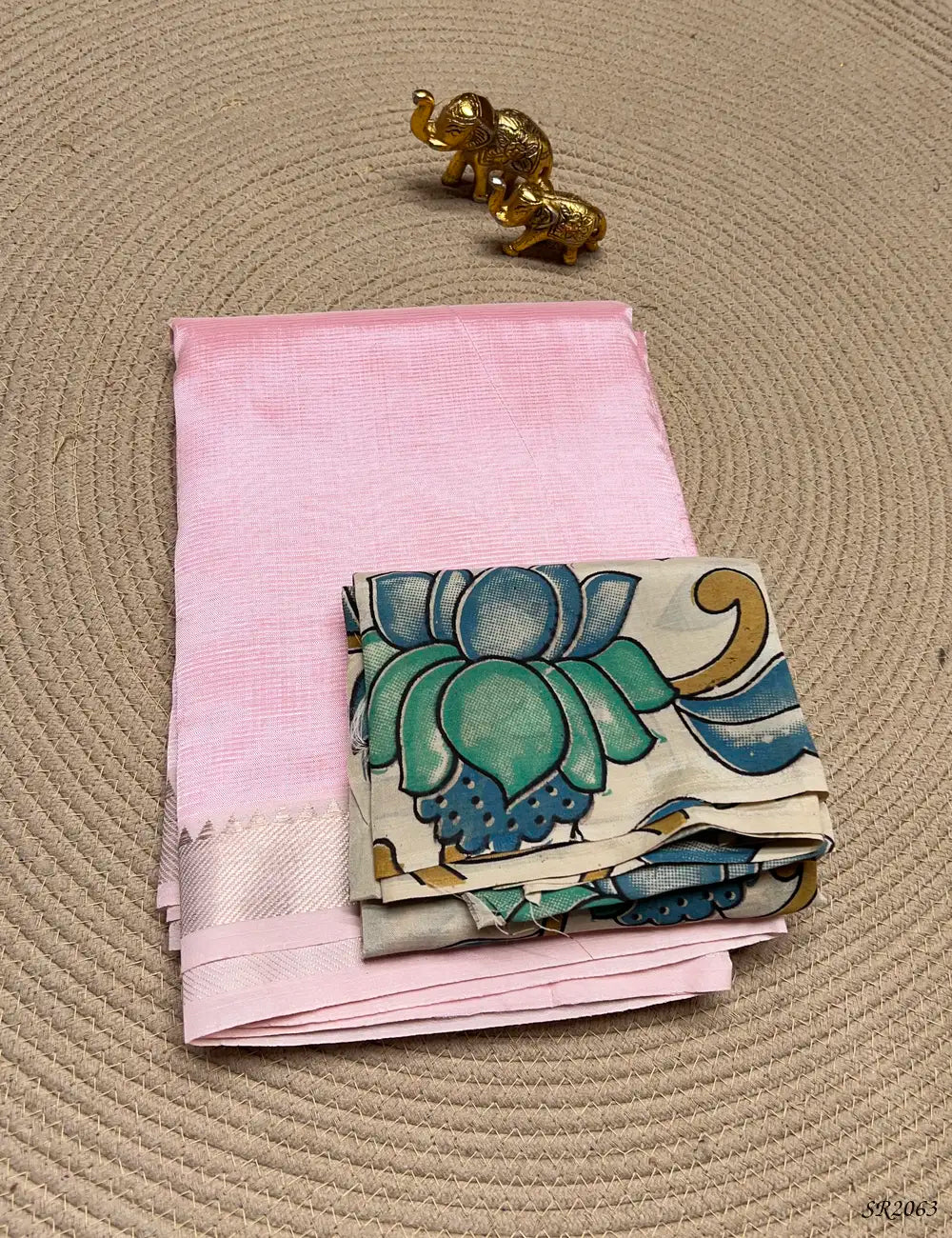 Baby Pink - Mangalagiri Silk Cotton Front View