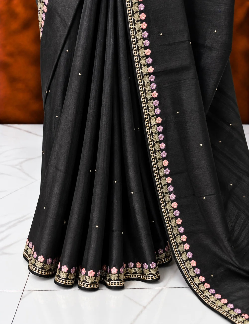 Black - Matka Tussar Saree -
