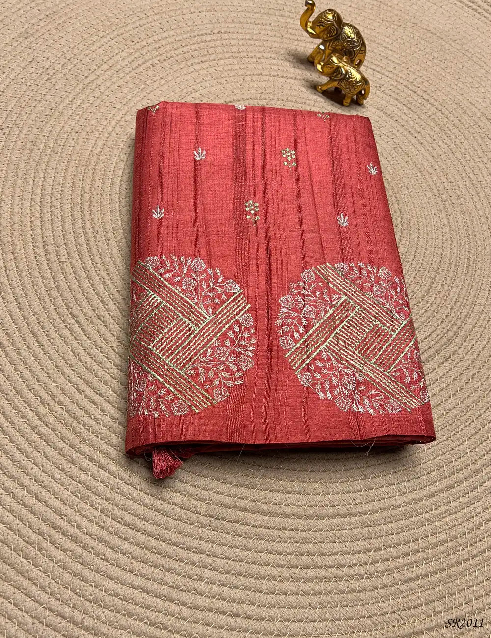 Candy Pink - Semi Tussar Saree Front View