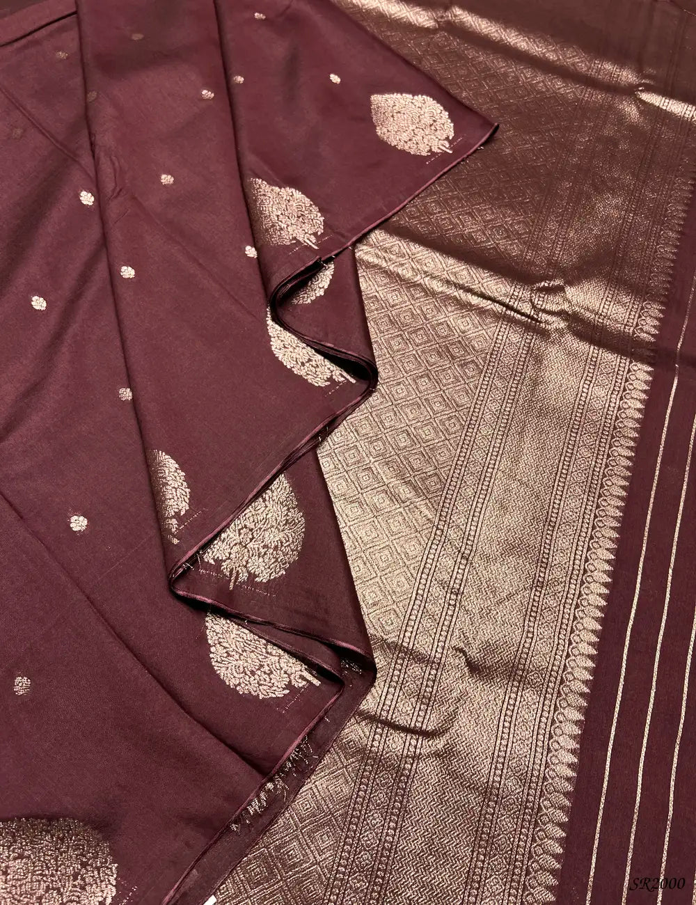Cinnamon - Viscose Georgette Saree Pallu View