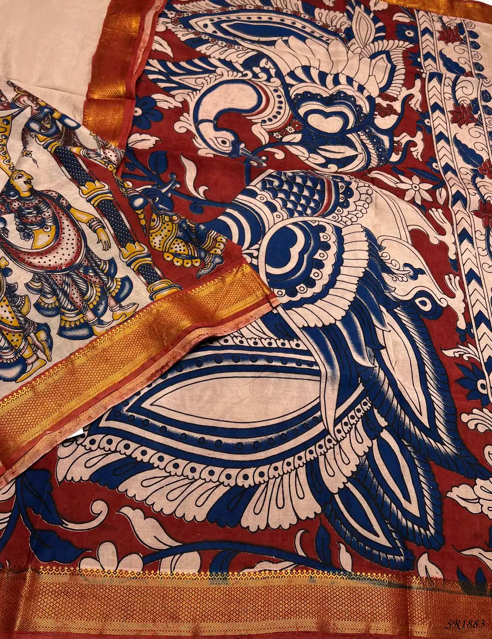 Cream - Chennuri Silk Saree -