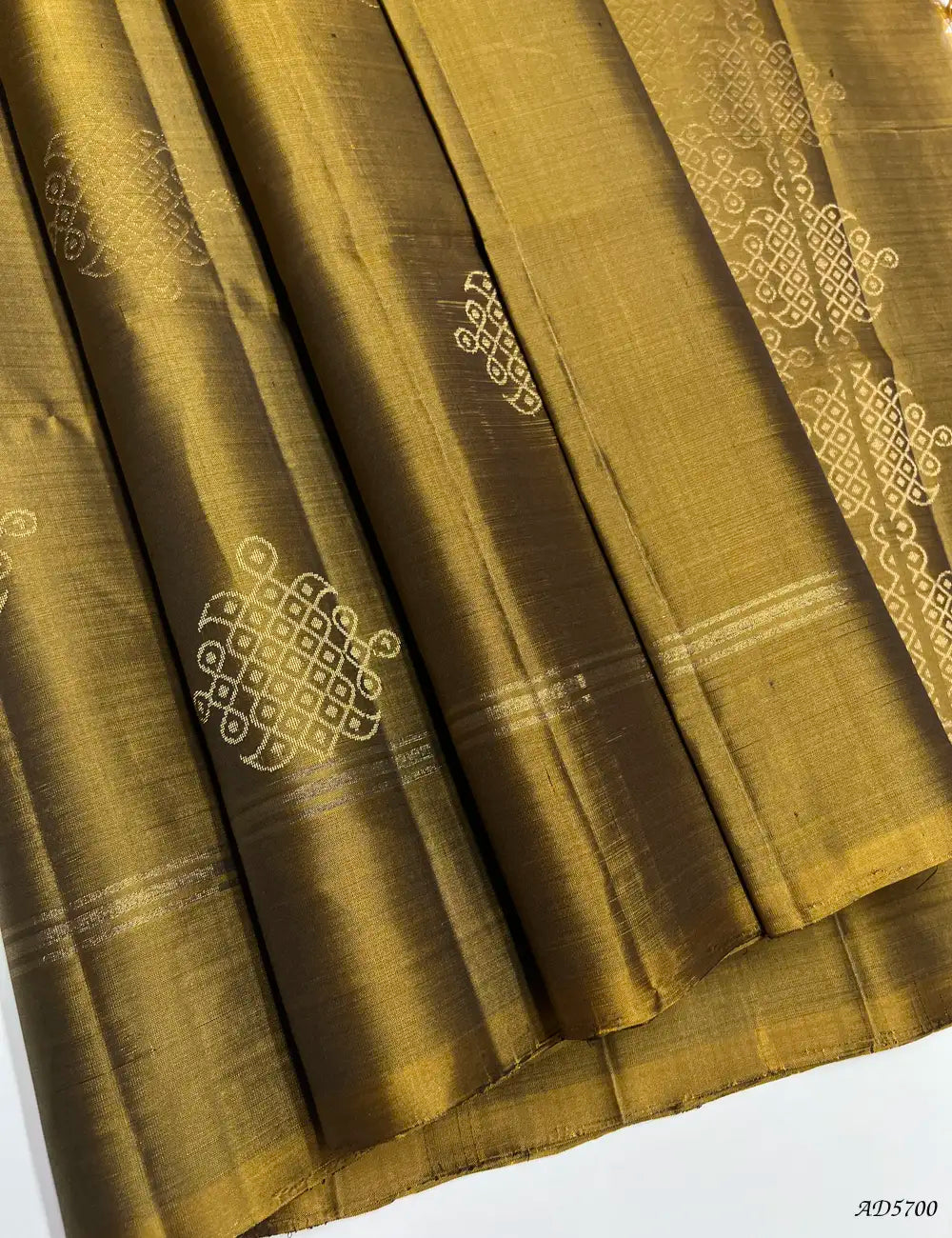 Fenugreek - Kolam Soft Silk Saree Front View