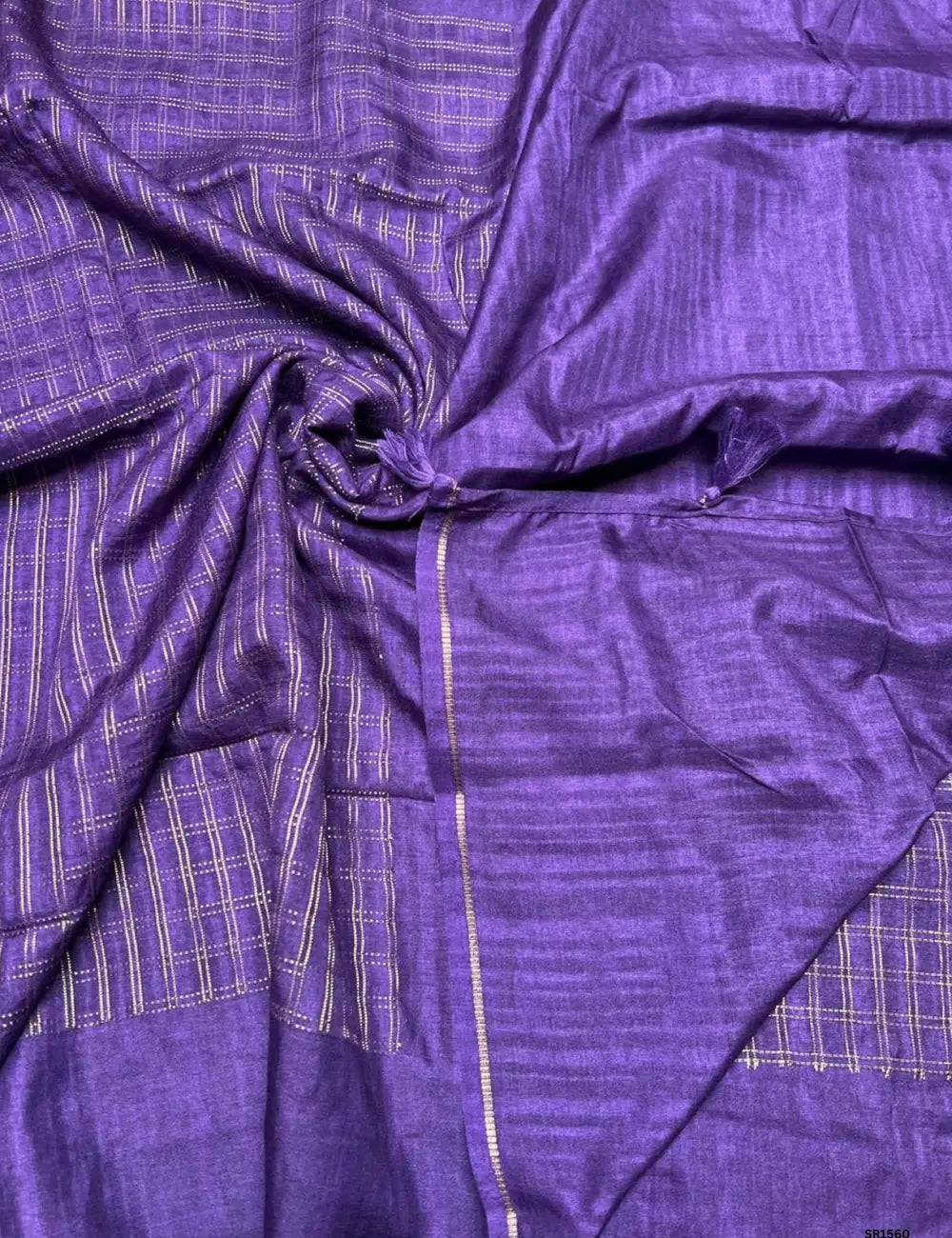 Purple - Moonga Tussar Saree