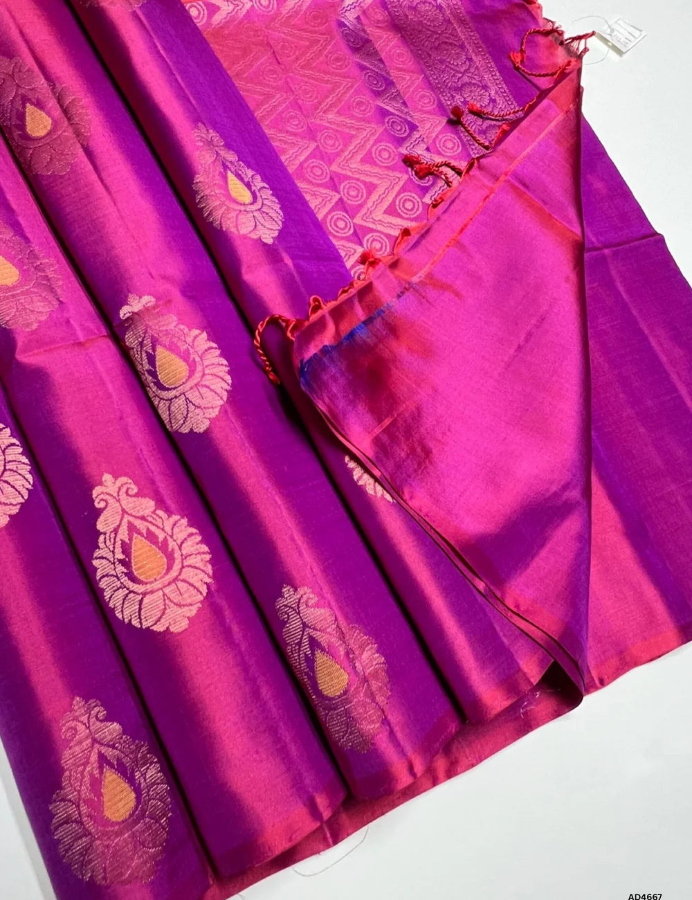 Purplish Red - Soft Silk Saree