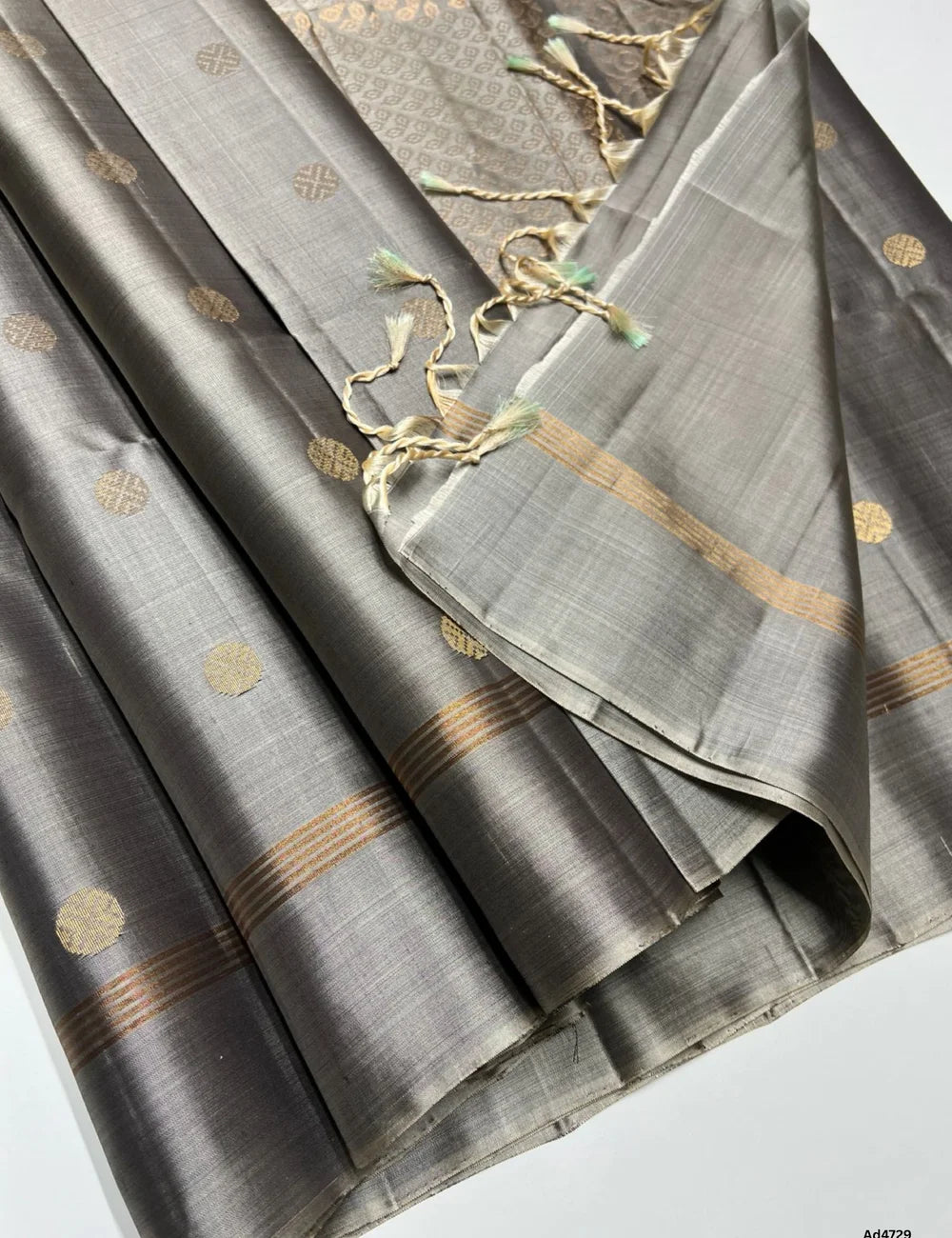 Grey - Soft Silk Saree