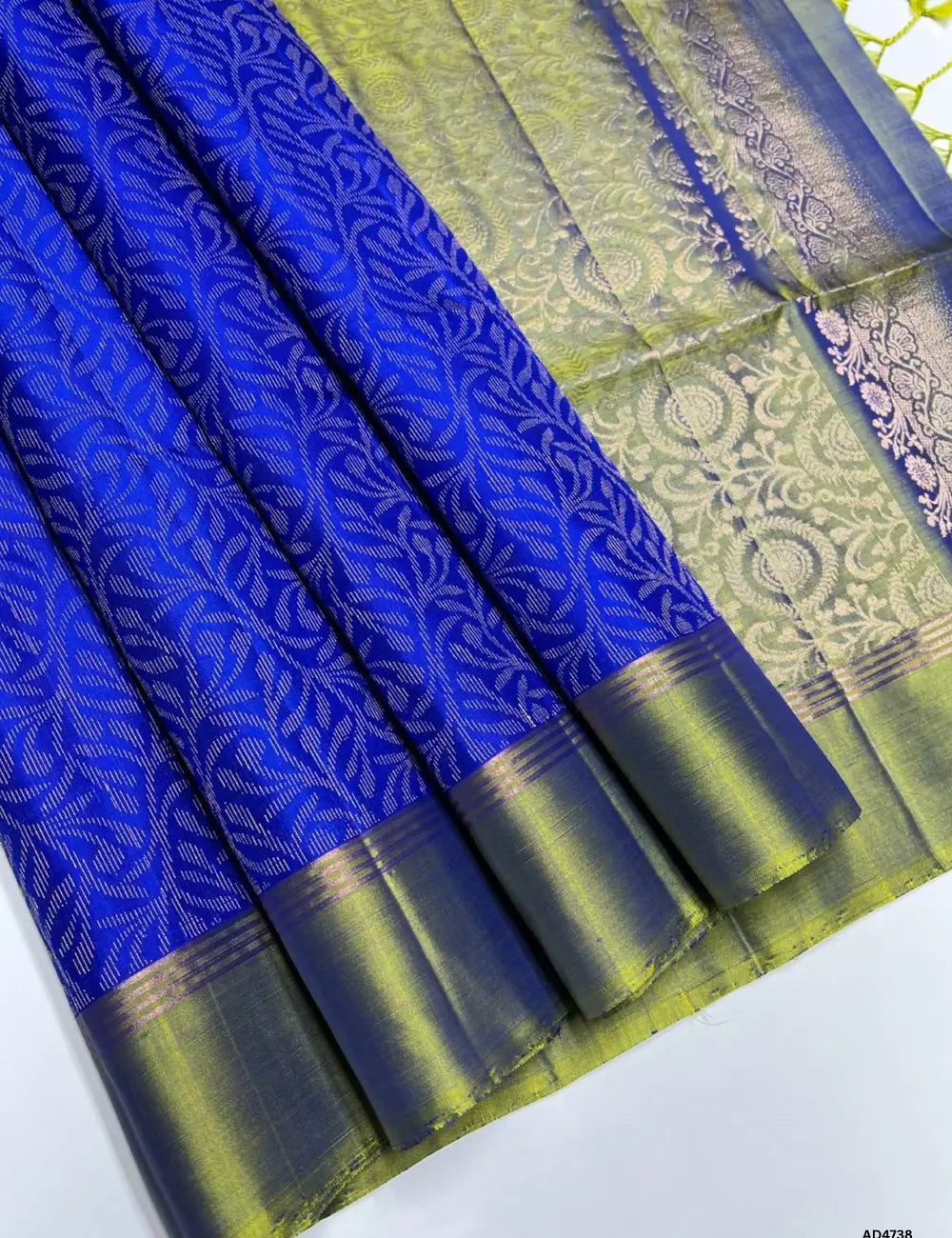 Blue & Olive Green - Soft Silk Bridal