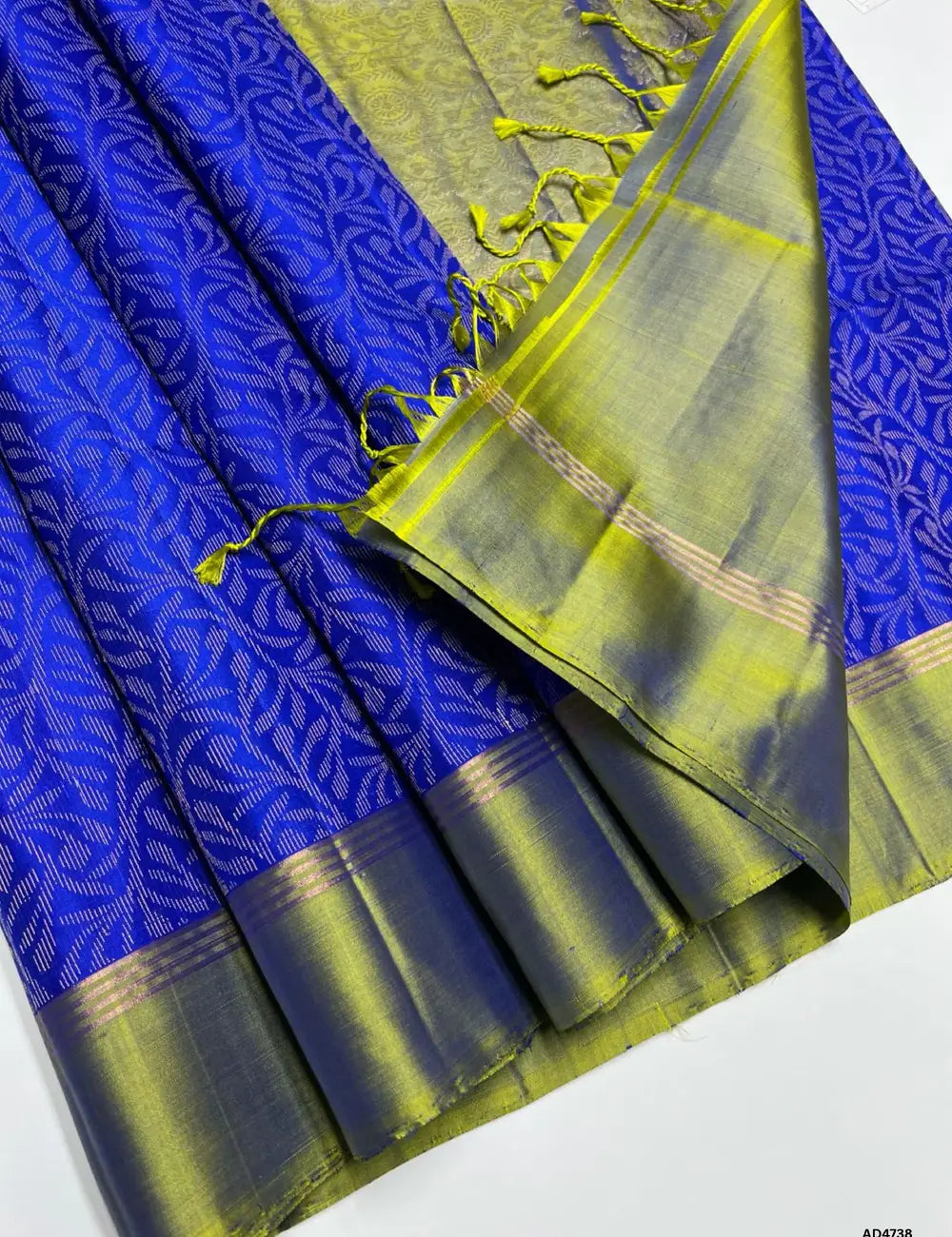 Blue & Olive Green - Soft Silk Bridal