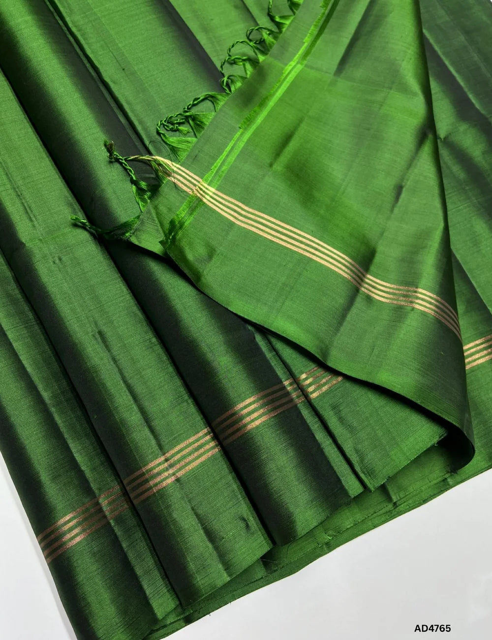 Moss Green - Plain Soft Silk Saree