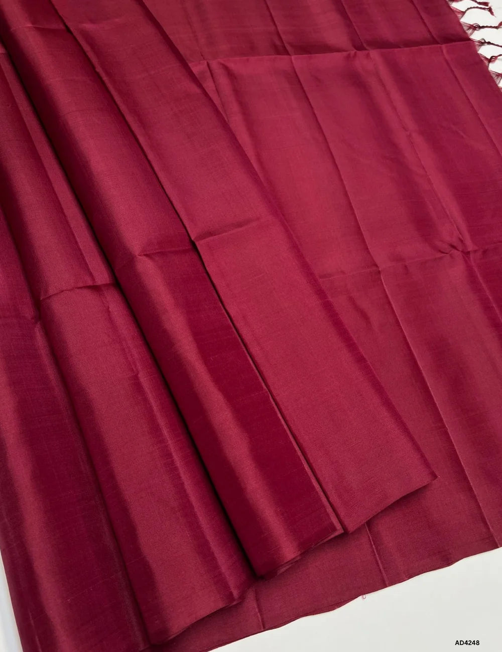 Maroon - Plain Soft Silk Saree
