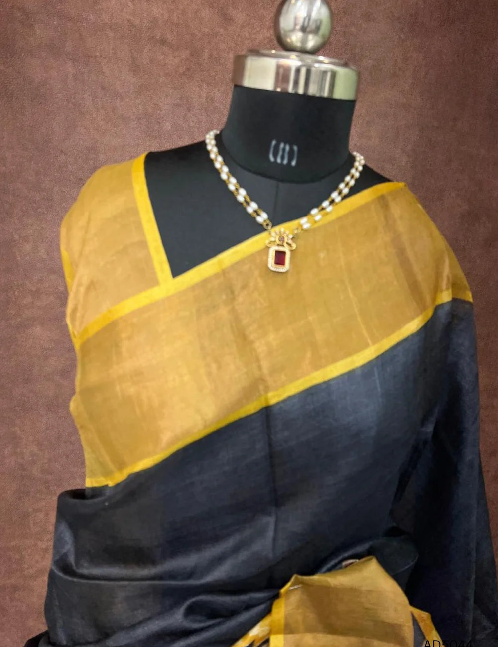 Black & Yellow - Pure Desi Tussar Saree