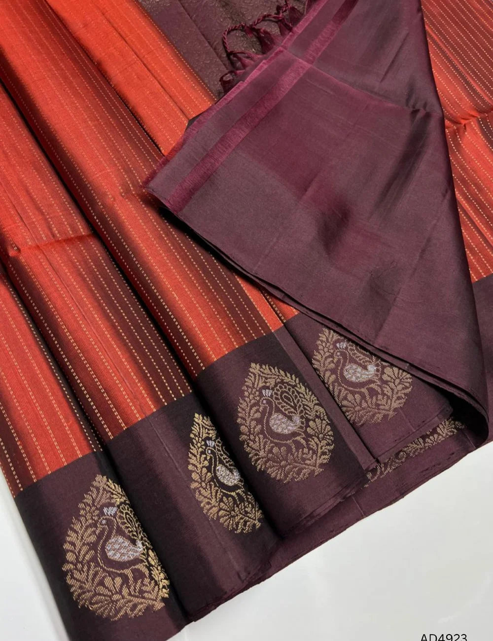 Rust & Burgundy - Vairaoosi Fancy Border Soft Silk Saree