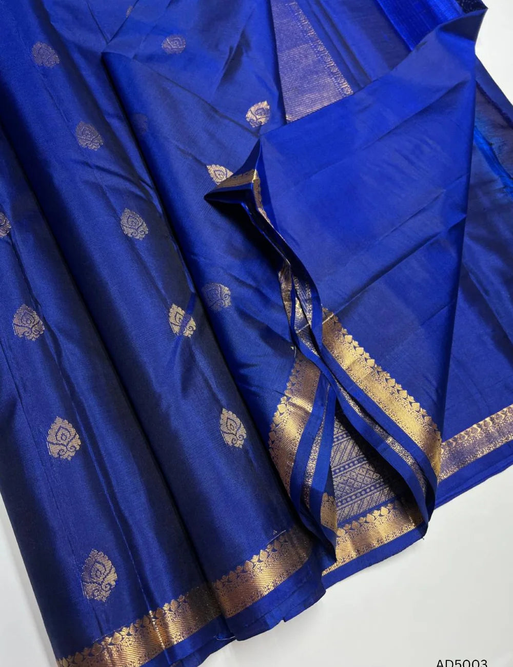 Blue - Kanchi Border Soft Silk Saree