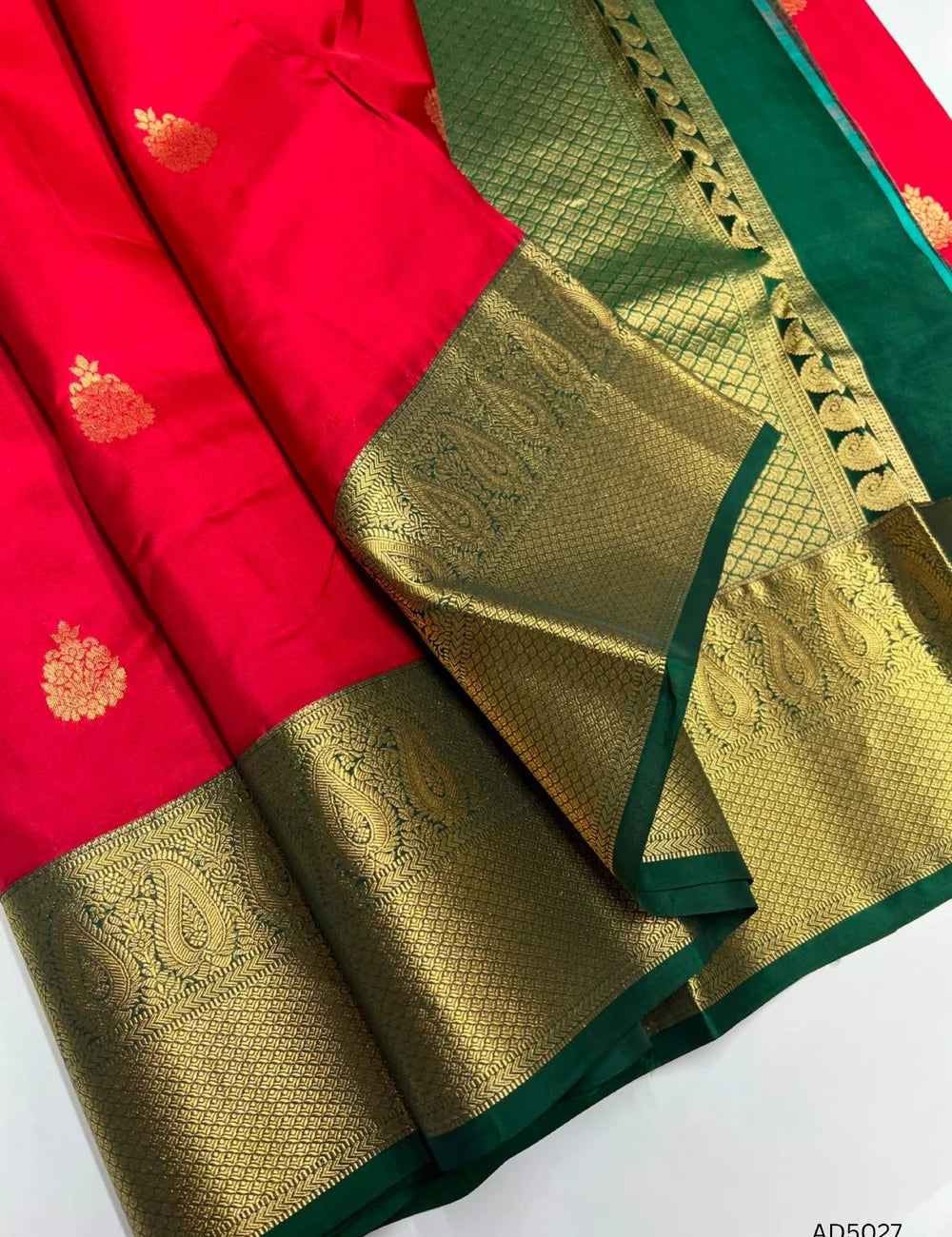 Red & Green - Kotanchji Soft Silk Saree