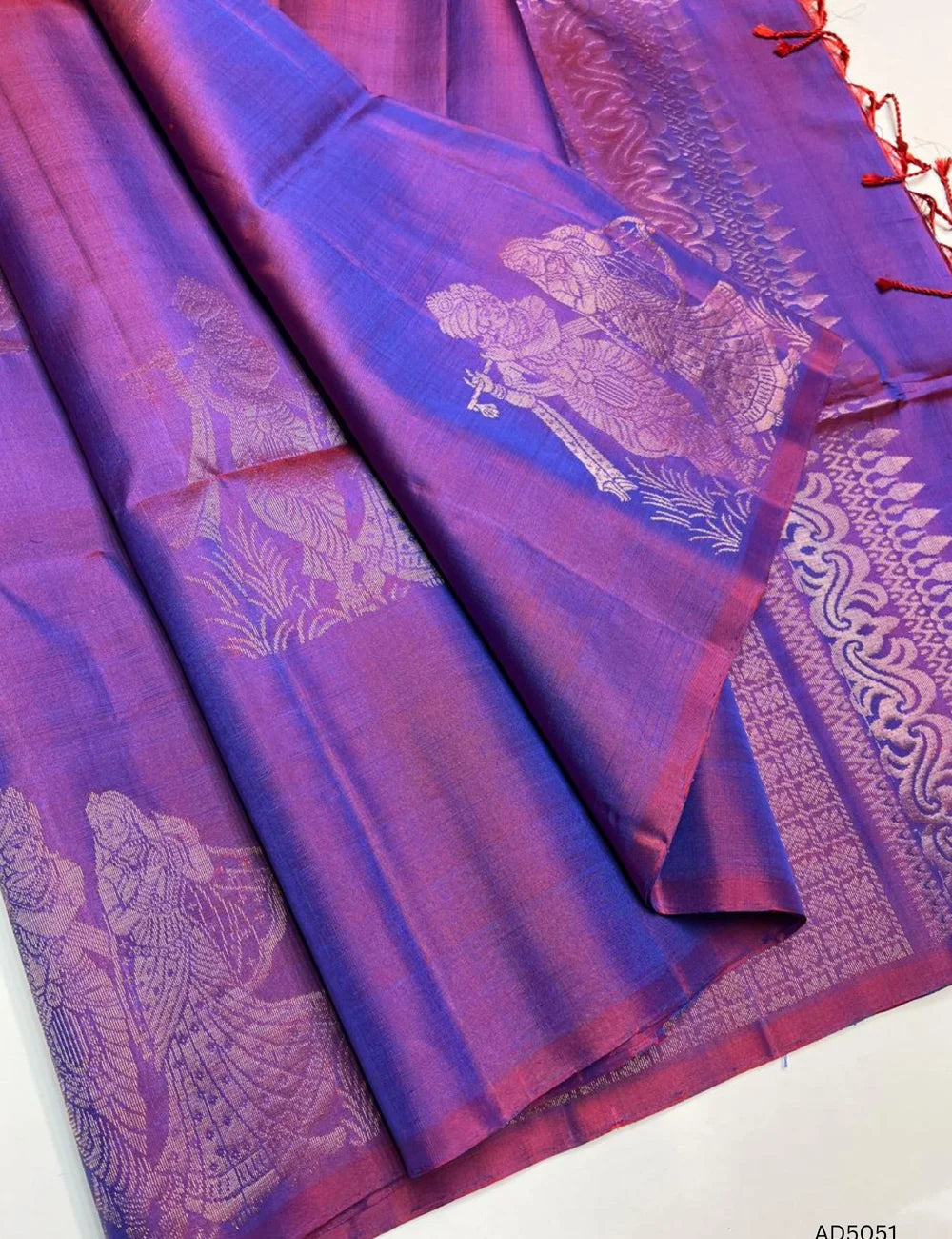 Dual Tone Purple - Fancy Border Soft Silk Saree