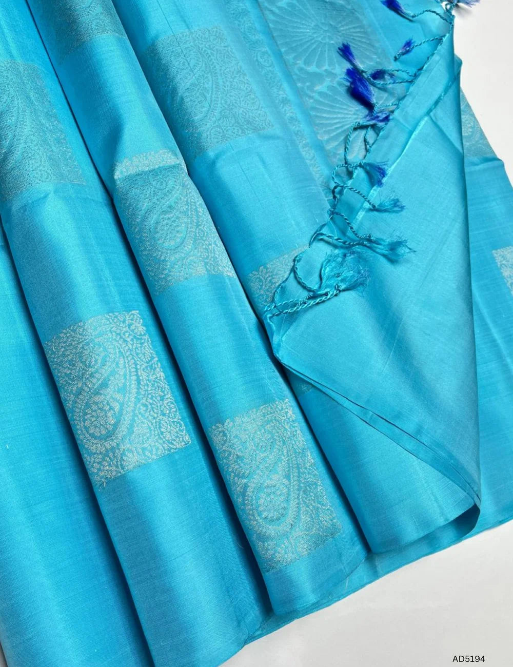 Ice Blue - Soft Silk Saree