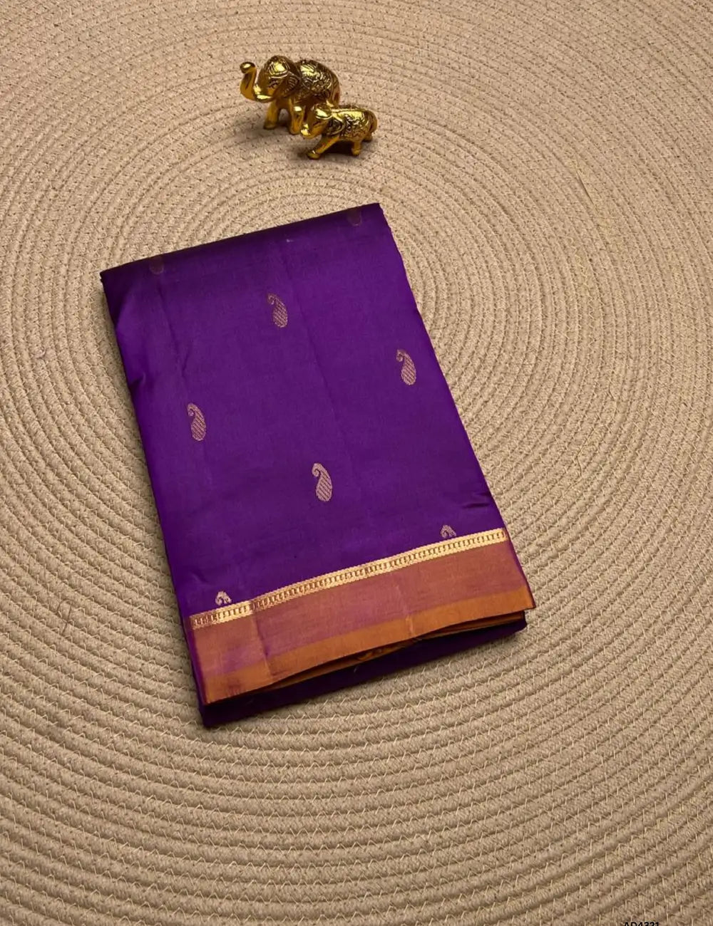 Purple & Apricot - Soft Silk Saree