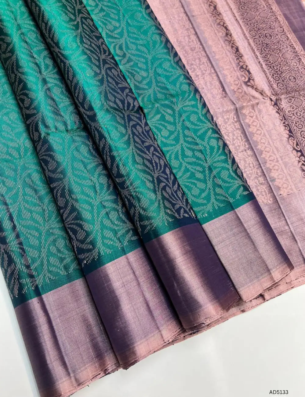 Emeraled Green & Coco - Soft Silk Bridal Saree