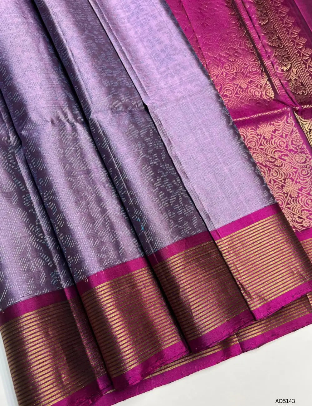 Lilac & Dual Tone Pink - Soft Silk Bridal Saree