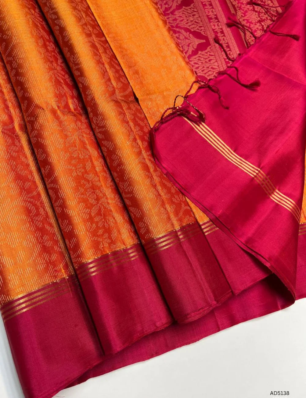 Mango Yellow & Maroon - Soft Silk Bridal Saree