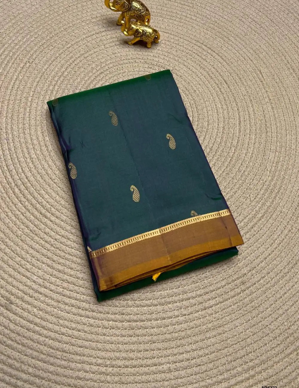 Dual Tone Green & Brown - Soft Silk Saree
