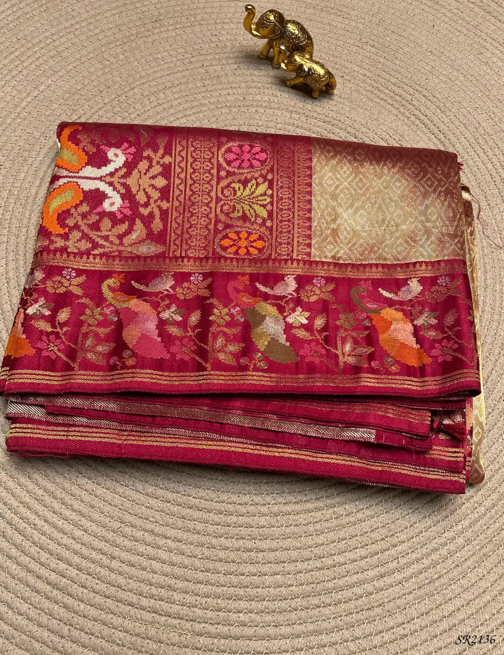 Golden & Maroon - Paithani Saree Front View