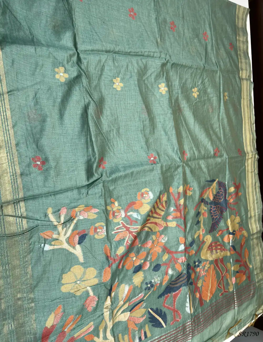 Green - Jhamthani Saree Pallu View