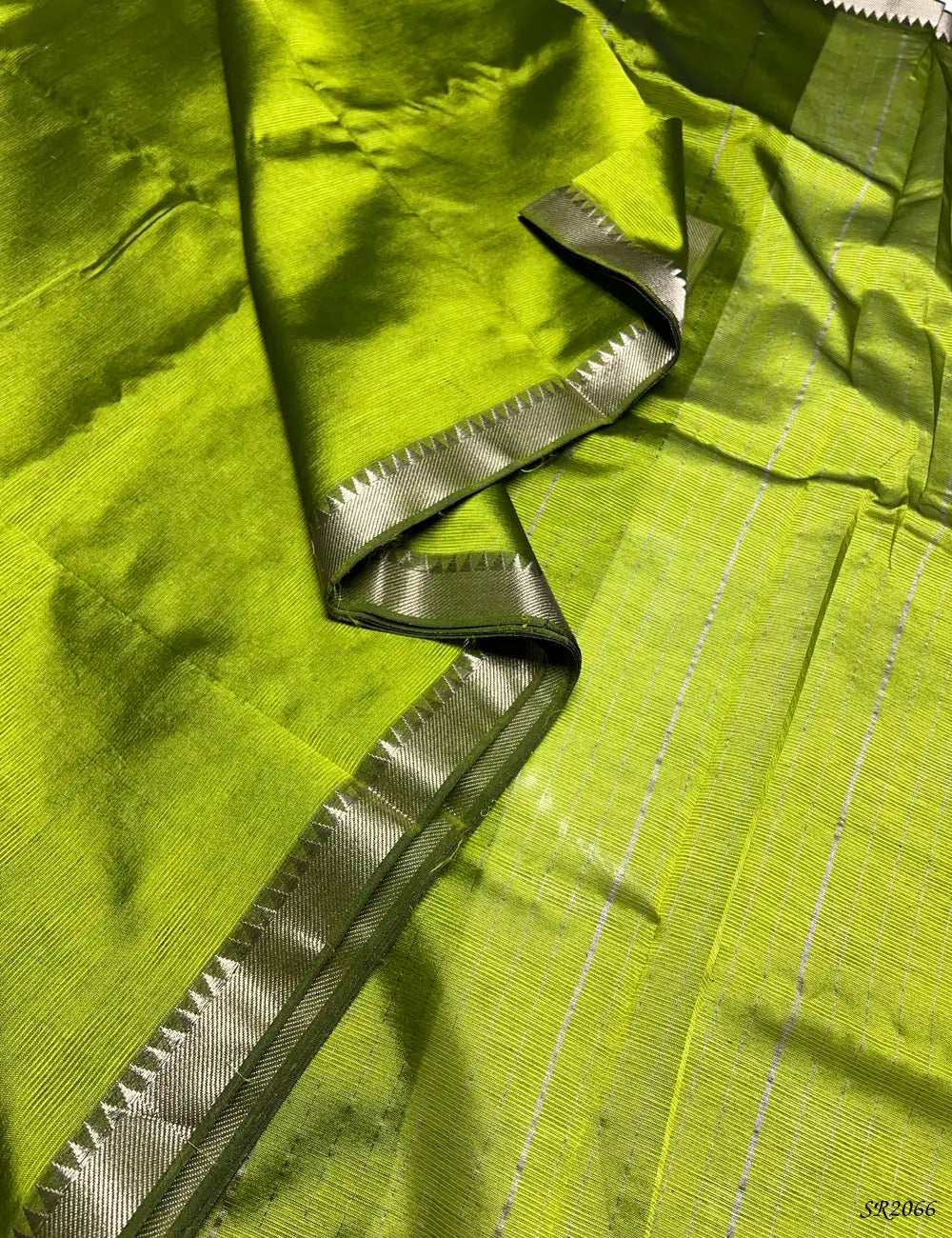 Green - Mangalagiri Silk Cotton Pallu View