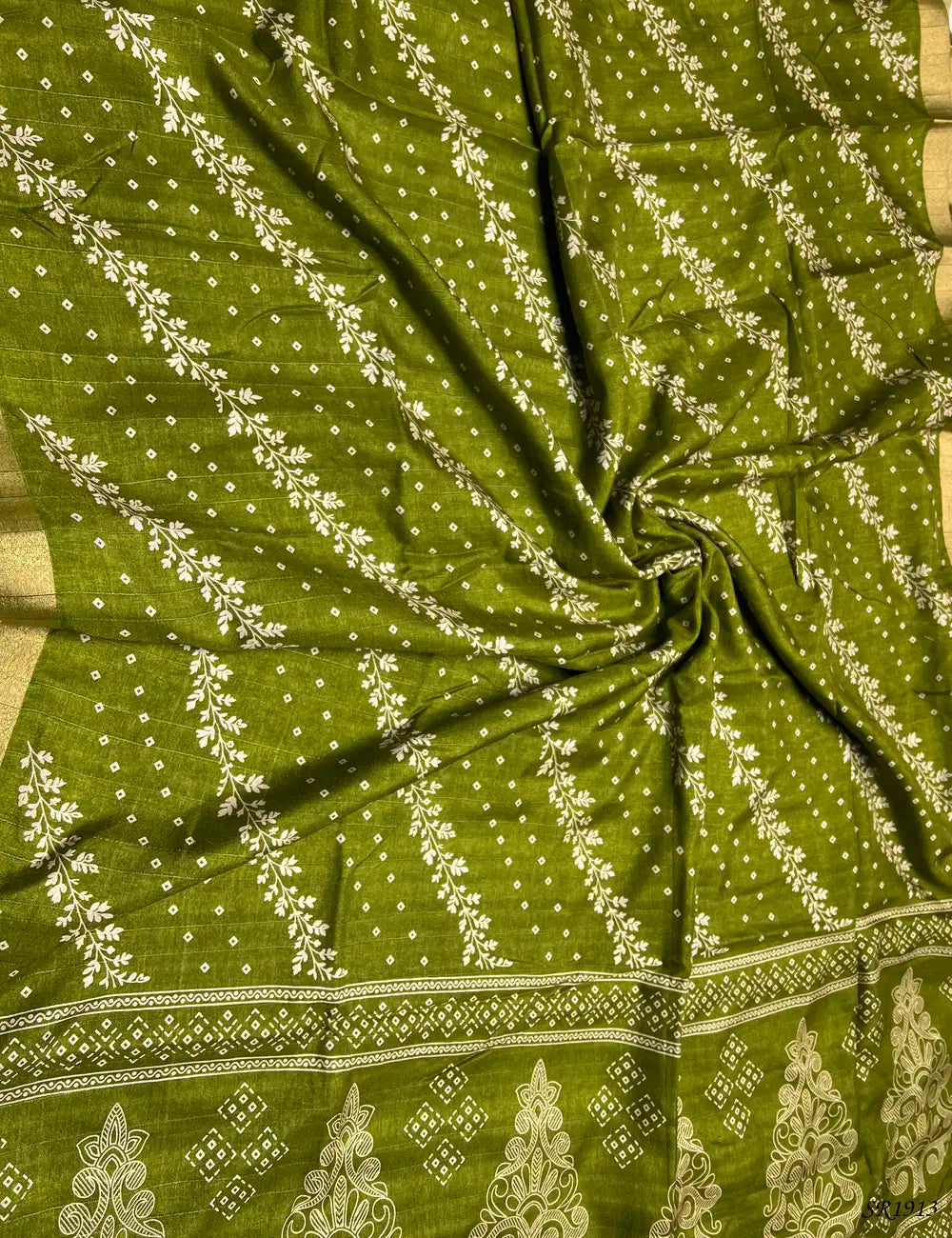 Green - Matka Saree Front View