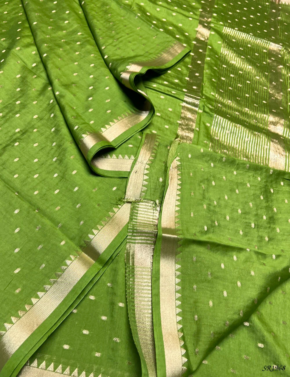 Green - Mysore Crepe Saree -