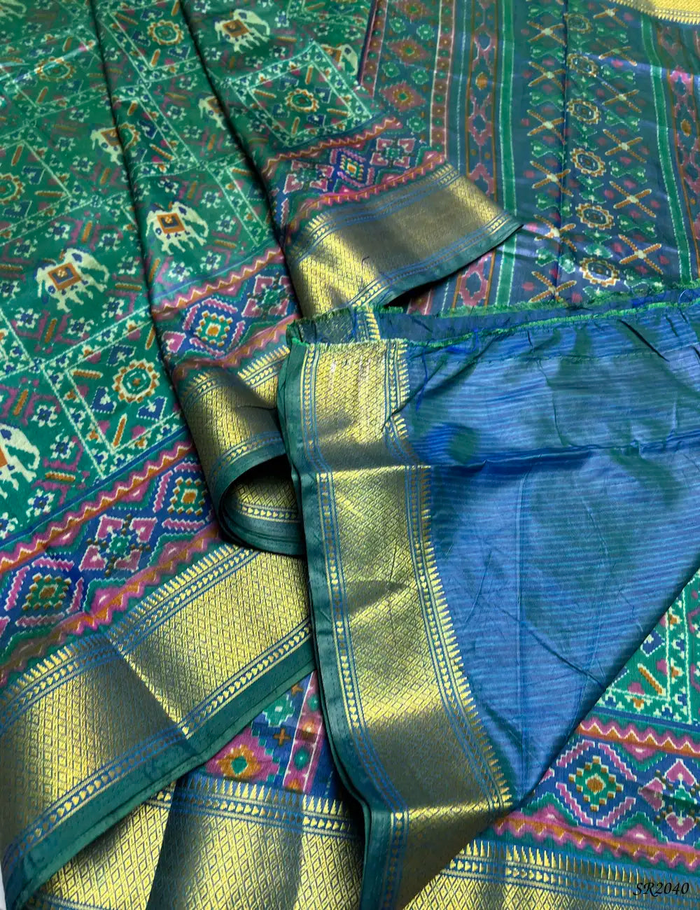 Green - Semi Patola Saree -