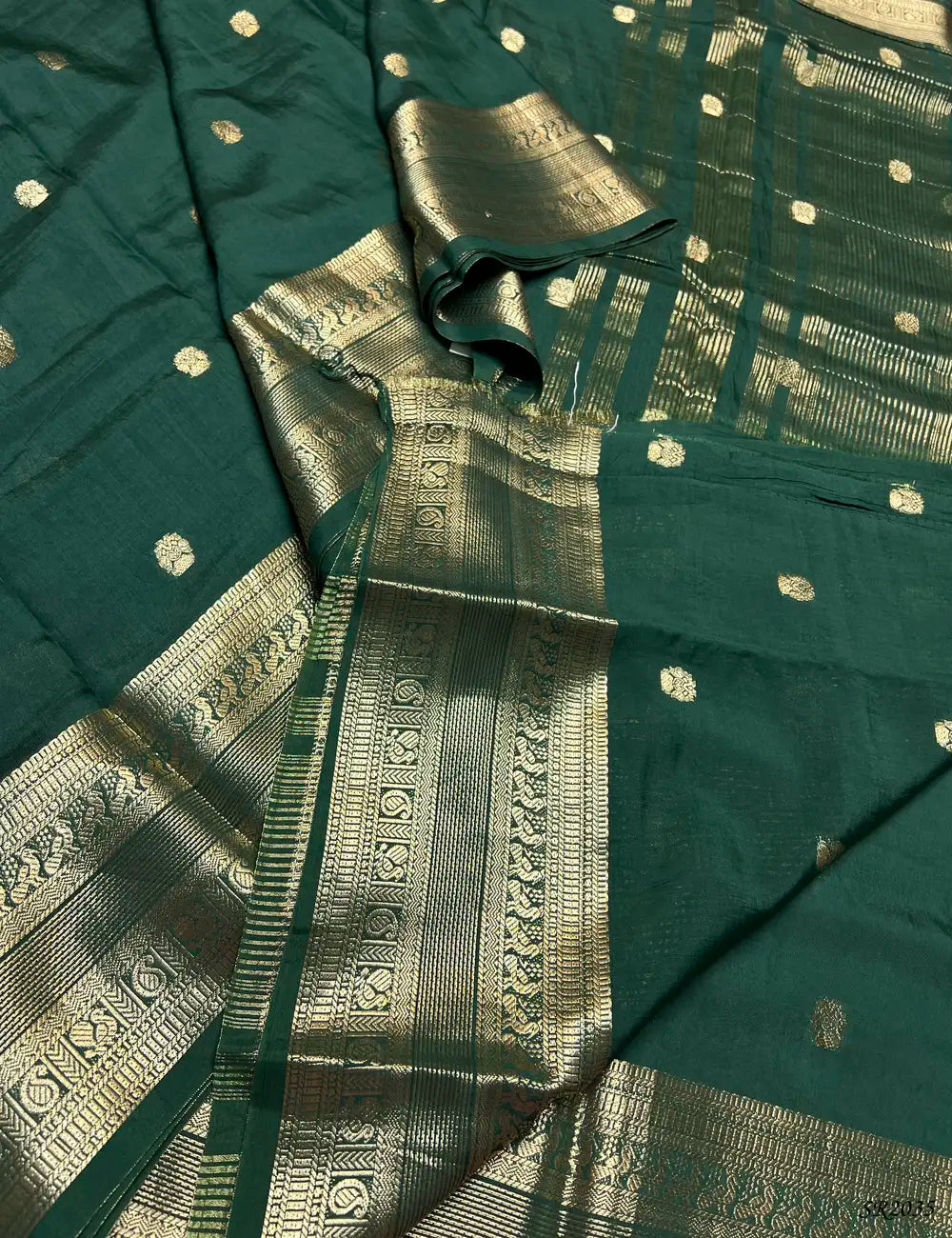 Green - Viscose Saree -