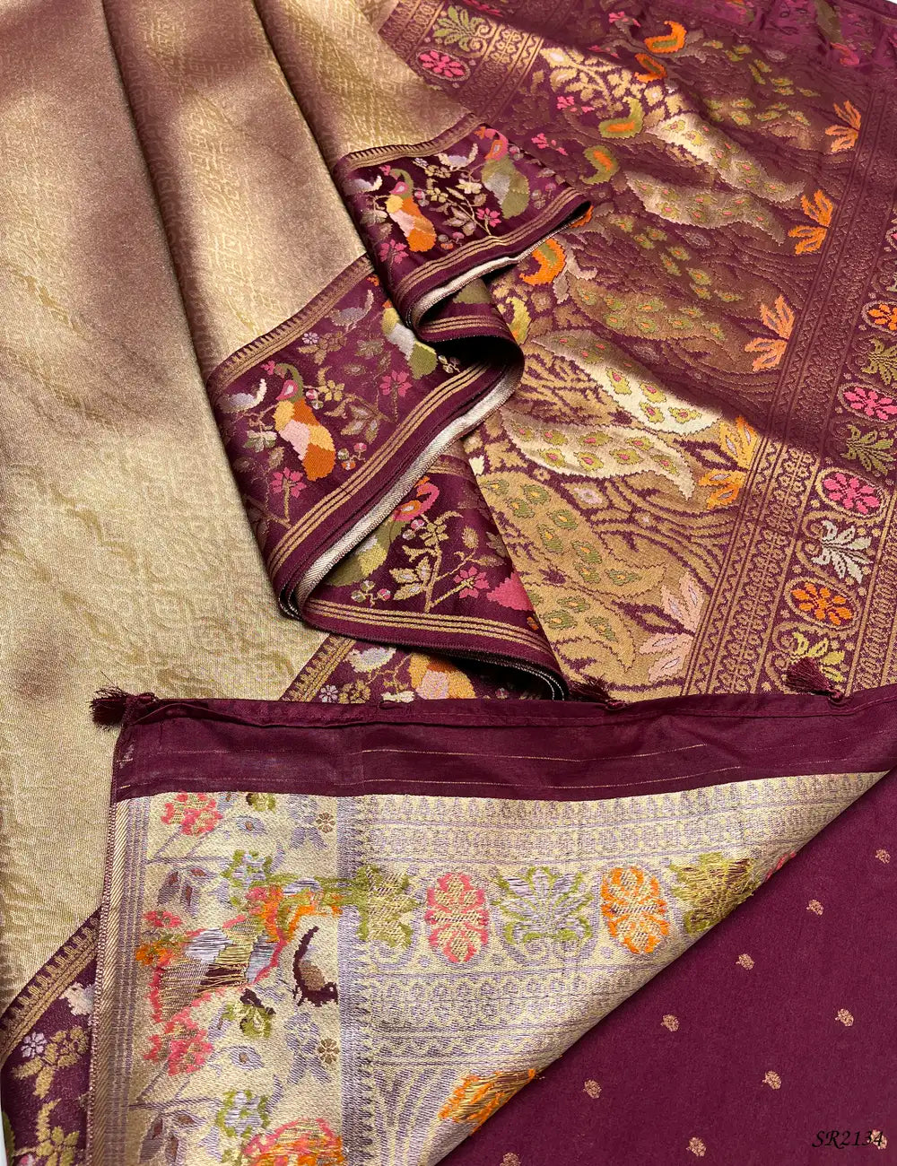 Harvest Gold & Burgundy - Paithani Saree -