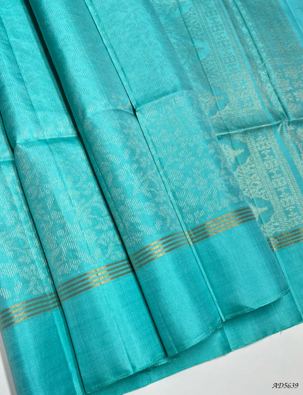 Ice Blue - Soft Silk Bridal Saree Front View