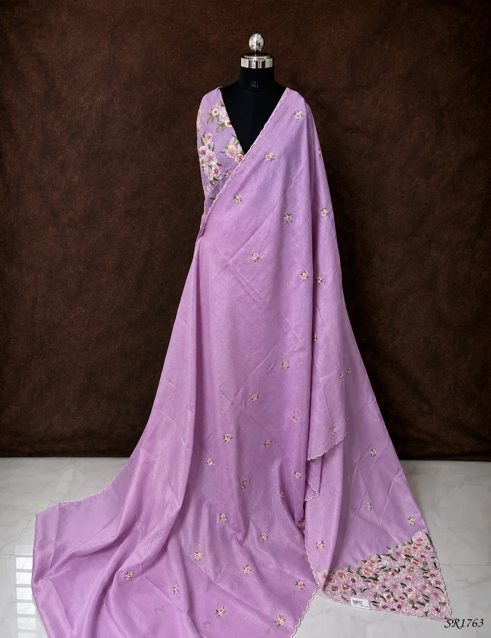 Lavendar - Thread Work Kota Saree Front View
