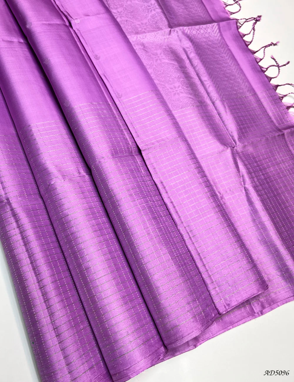 Lavender - Fancy Border Soft Silk Saree Front View