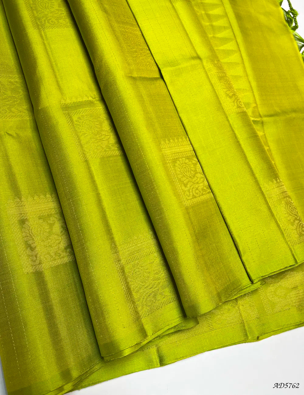 Lime Green - Soft Silk Saree Front View