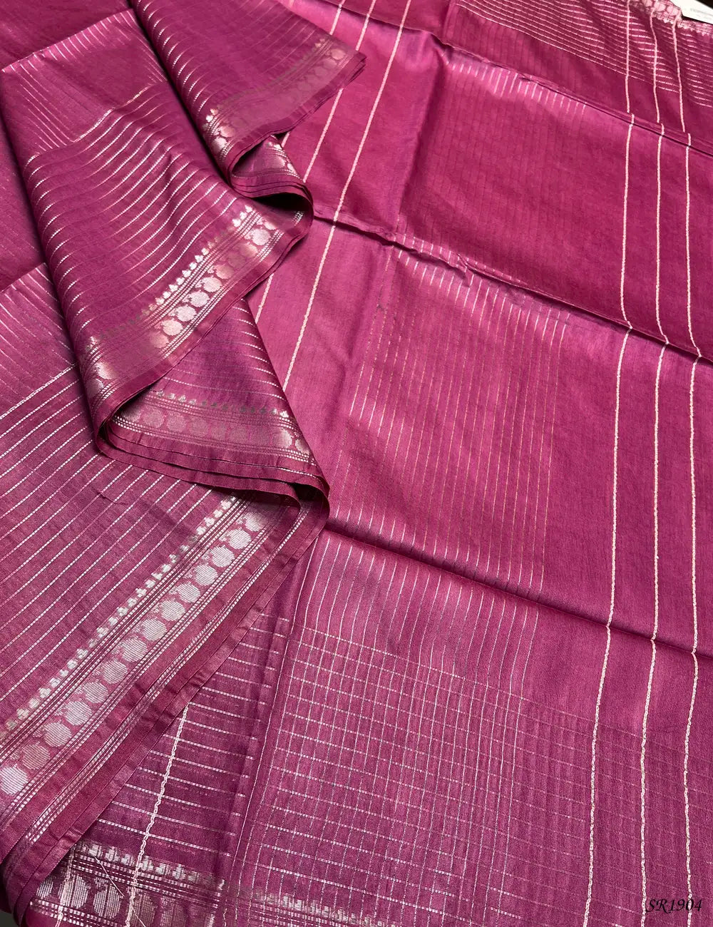 Magenta - Moonga Silk Saree Front View