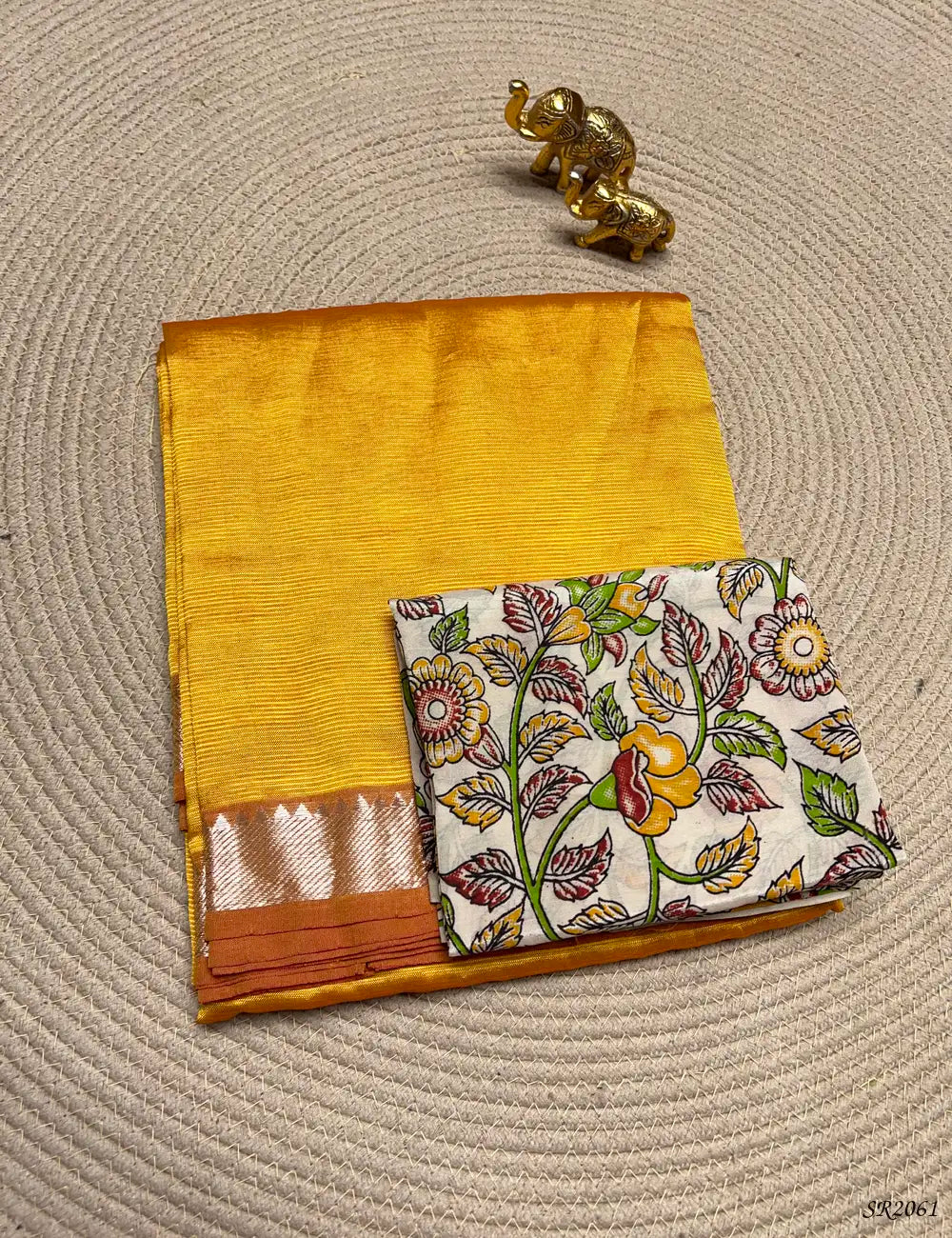 Mango Yellow - Mangalagiri Silk Cotton Front View