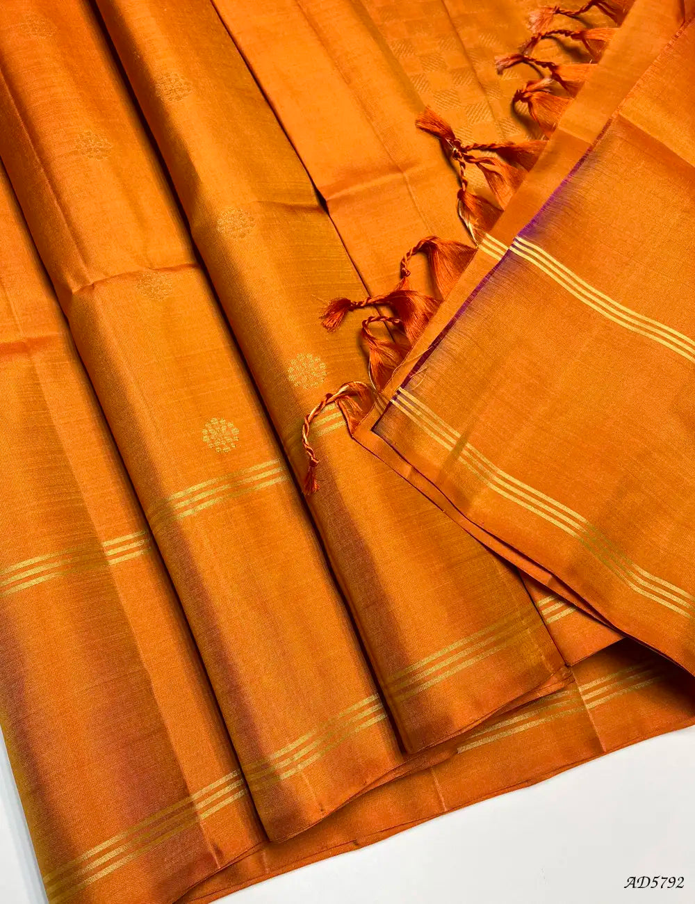 Marmalade Orange - Soft Silk Saree Pallu View