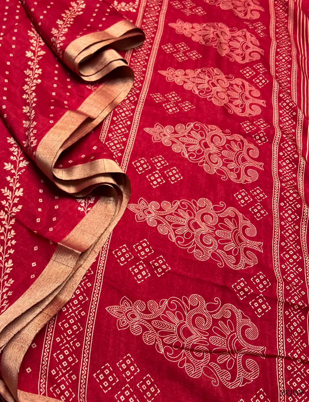 Maroon - Matka Saree Pallu View