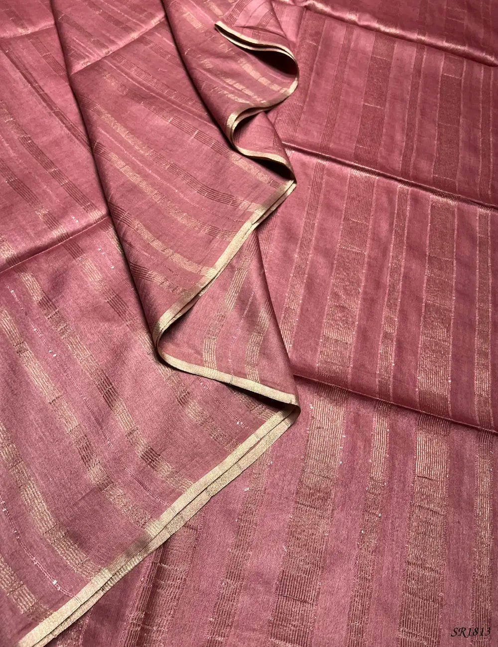 Mauve Pink - Moonga Silk Saree Front View
