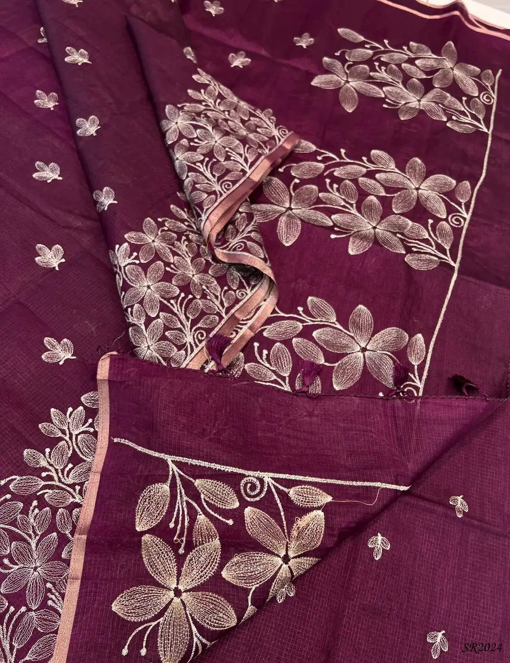 Mulberry - Kota With Embroidery Saree -