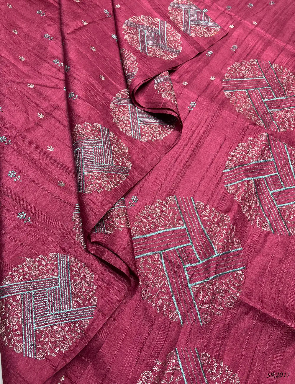 Mulberry - Semi Tussar Saree Pallu View