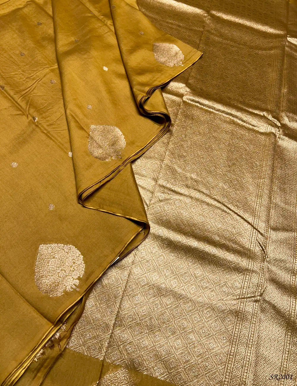 Mustard - Viscose Georgette Saree Pallu View