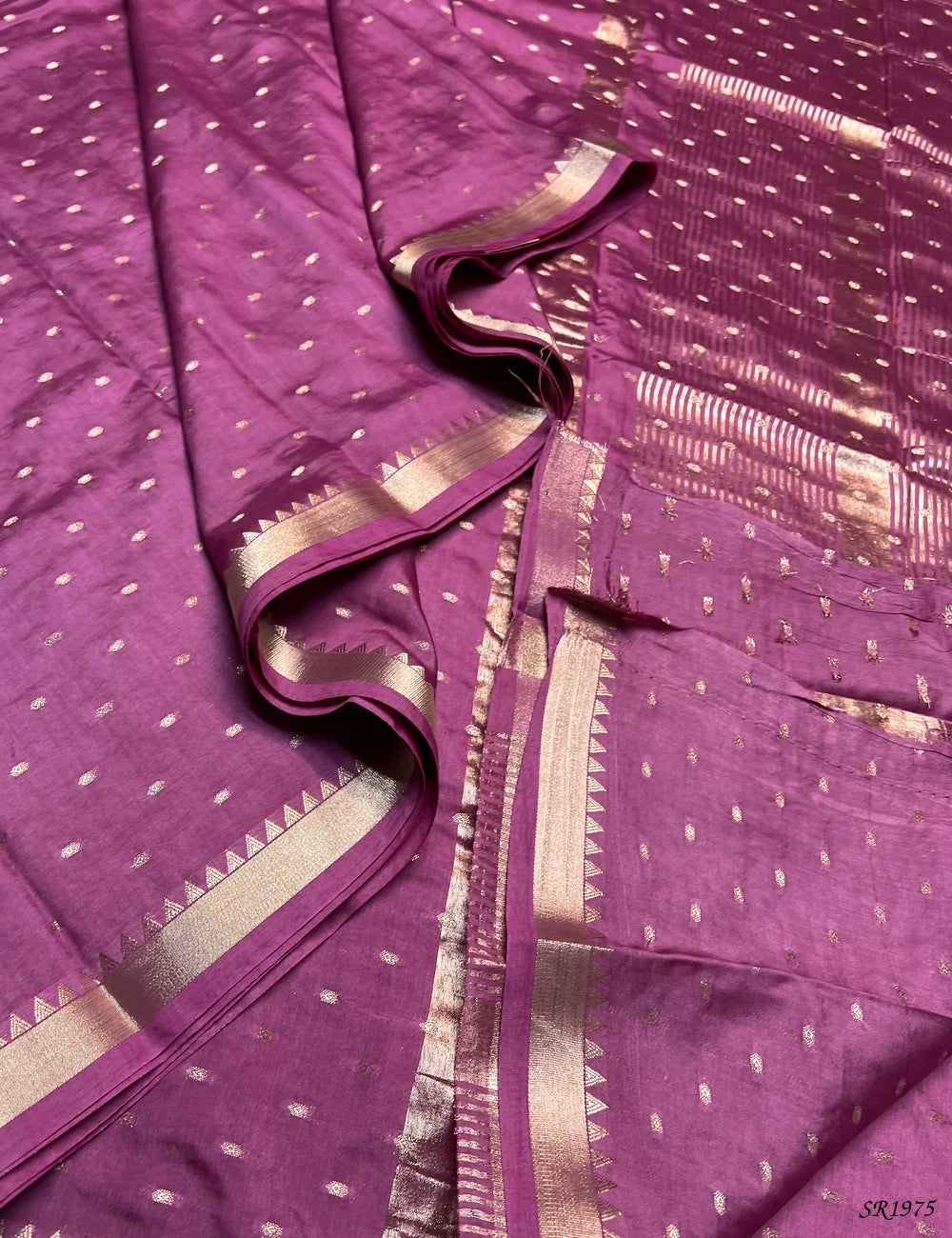 Onion PInk - Mysore Crepe Saree -