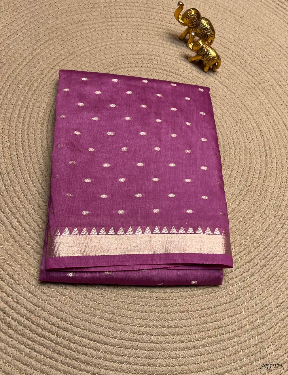 Onion PInk - Mysore Crepe Saree Front View