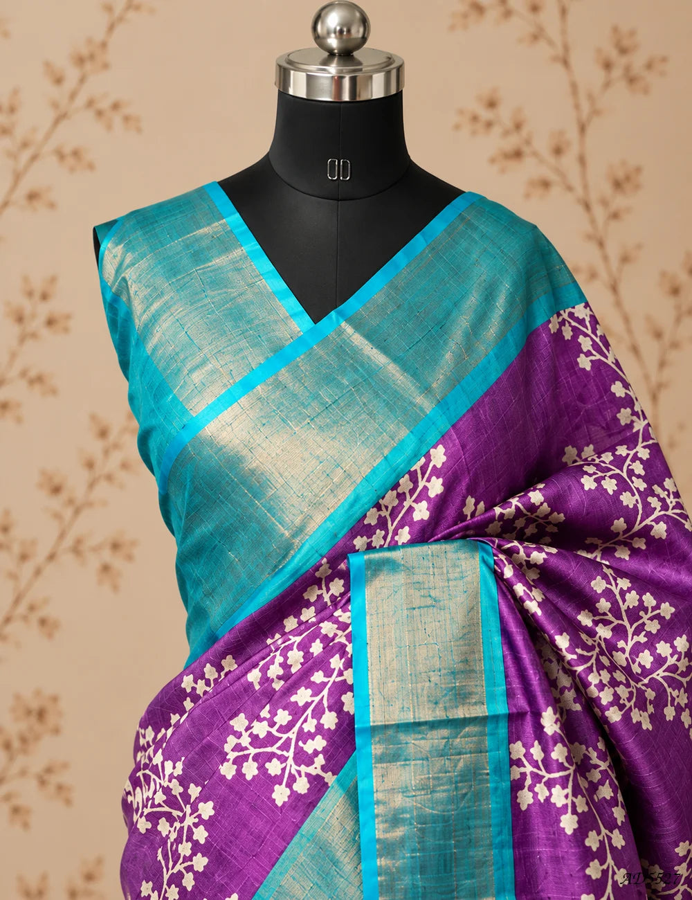 Orchid Purple - Pure Desi Tussar Saree Front View